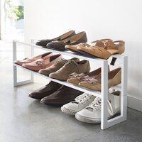 Line 2-Tier Adjustable Shoe Rack, White