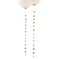 Balloon Tail, Happy Birthday Gold Foiled Balloon Tail, Happy Birthday Gold Foiled