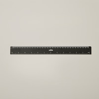 12-INCH METAL RULER, BLACK