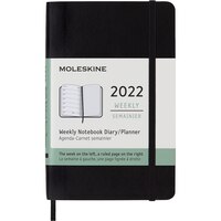 Moleskine 2022  Weekly Planner, 12M, Pocket, Black, Soft Cover (3.5 x 5.5)