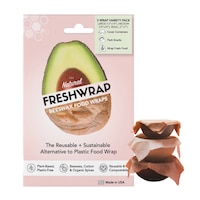 Set of 3 FRESHWRAP Natural Beeswax Food Wrap, Variety Set