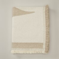 OUI JACQUARD THROW BLANKET IVORY FROND