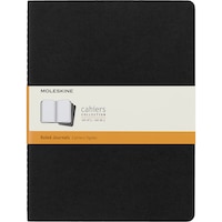 Moleskine Cahier Journal, Ruled/Lined, Soft Cover, XL (7.5" x 9.5"), Black, (Set of 3)
