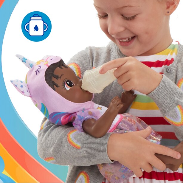 Baby Alive Bebe Mini Licorne Licorne Accessoires Boit Et Fait Pipi Cheveux Noirs Pour Enfants De Baby Alive Jouets Www Chapters Indigo Ca