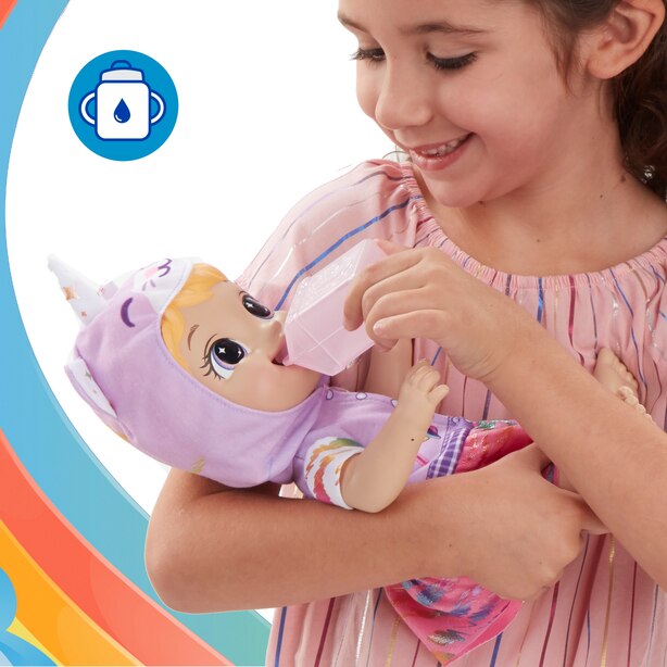 Baby Alive Bebe Mini Licorne Licorne Accessoires Boit Et Fait Pipi Cheveux Blonds Pour Enfant De Baby Alive Jouets Www Chapters Indigo Ca