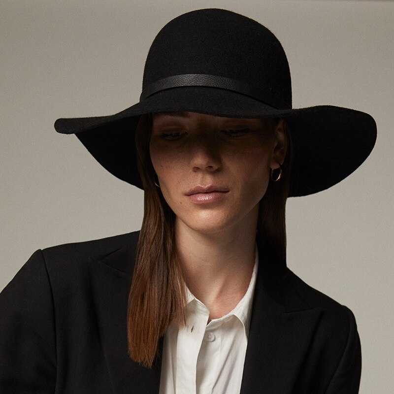 Floppy Wool Hat, Black by Love \u0026 Lore 
