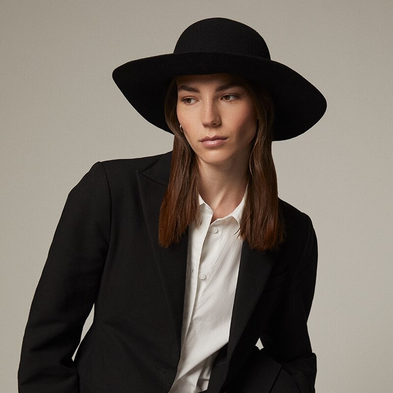 Floppy Wool Hat, Black by Love \u0026 Lore 