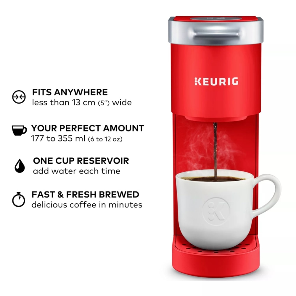 K-Mini Single Serve Coffee Maker, Poppy 