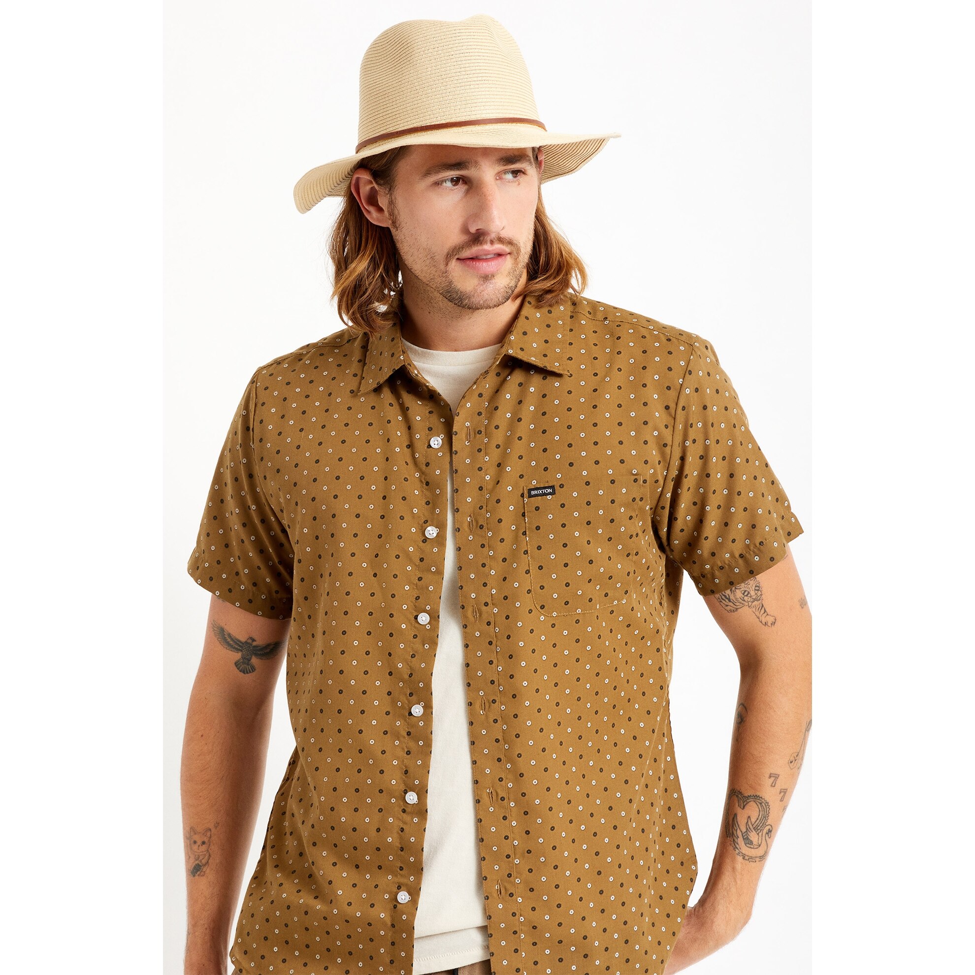 Wesley Straw Packable Fedora, Tan by 