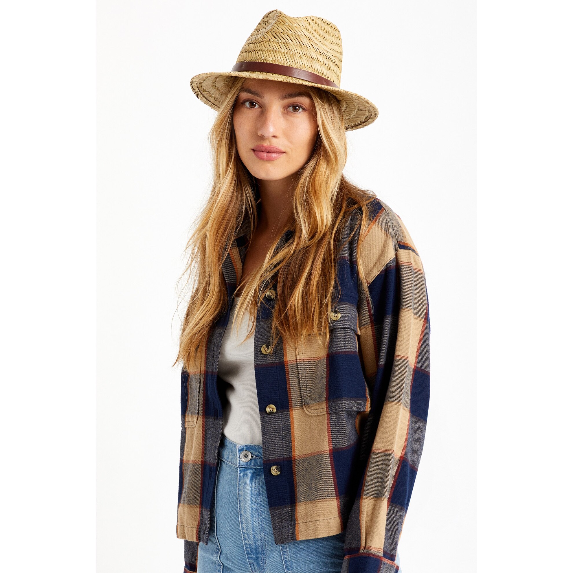 Messer Straw Fedora, Tan by Brixton 