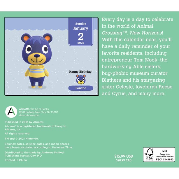 Animal Crossing: New Horizons 2022 Day - To - Day Calendar By Andrews Mcmeel Publishing | Gifts | Www.chapters.indigo.ca