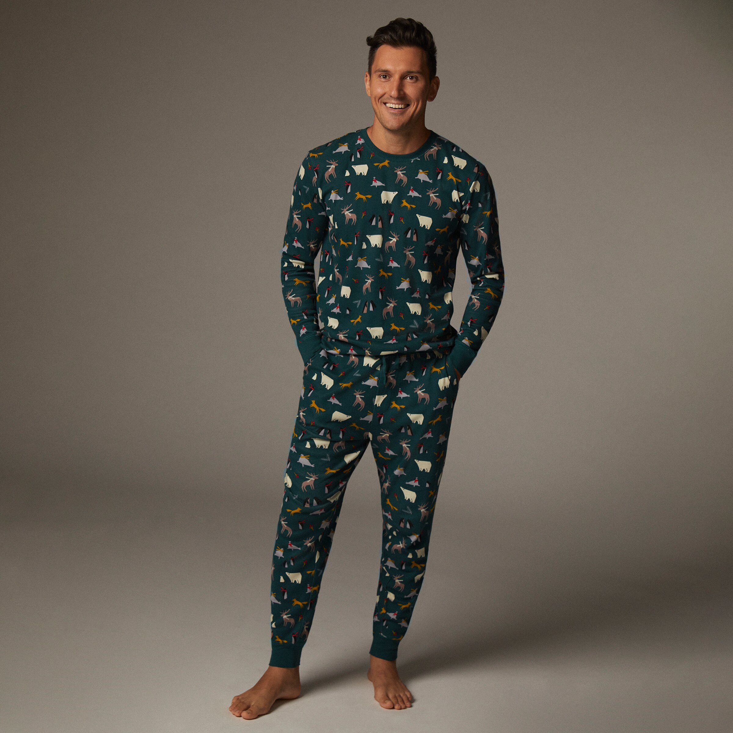 Men's 2-Piece Pajama Set, Arctic Animal 