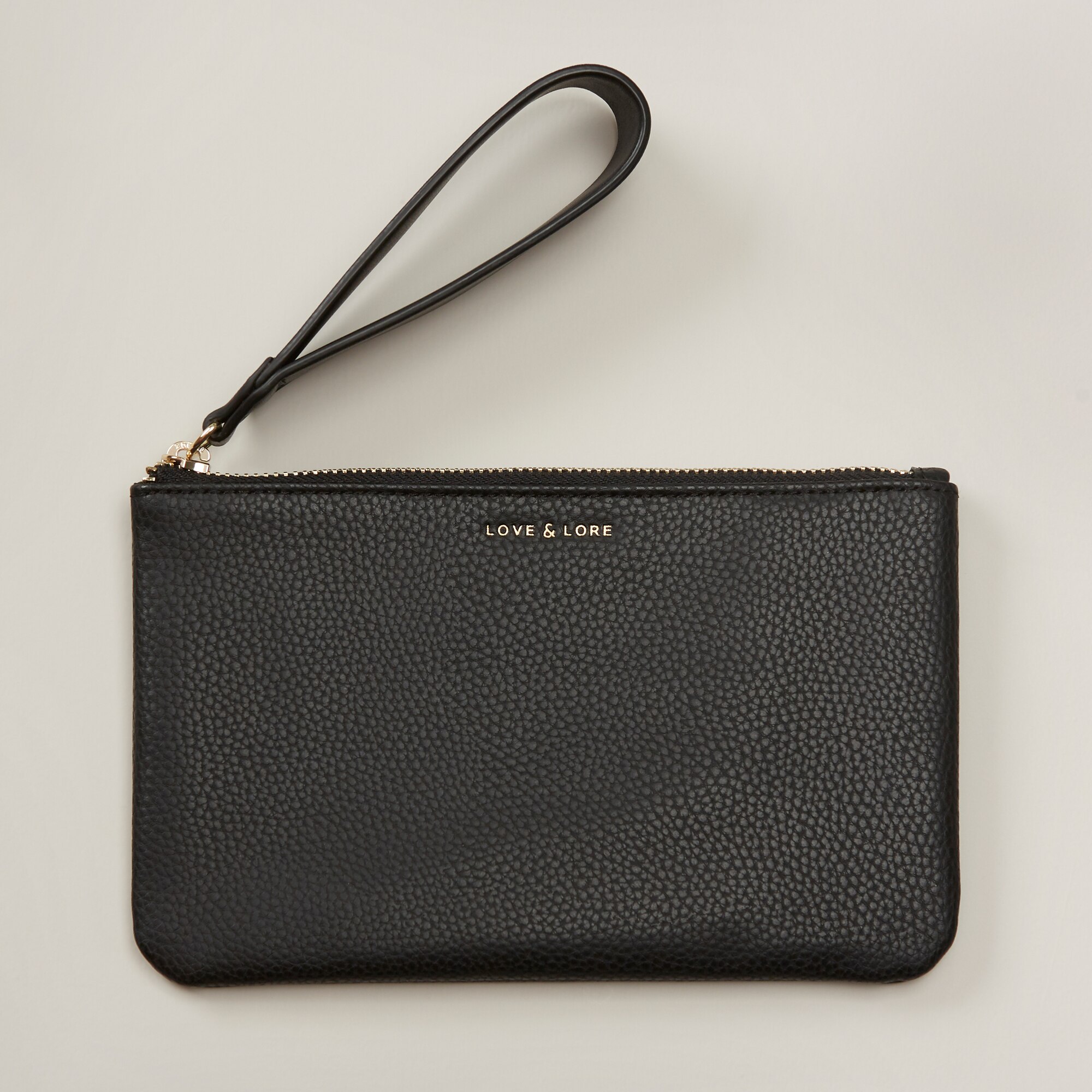 black wristlet pouch
