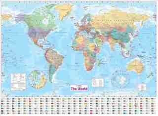 Collins World Wall Paper Map by Collins Maps