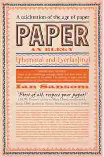 Paper: An Elegy by Ian Sansom