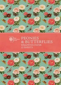 Rhs Peonies And Butterflies Wrapping Paper by Royal Horticultural Society