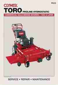 Toro Proline Hydrostatic: Commercial Walk-behind Mowers, 1990 & Later (lawn Mower) by Michael Penton Staff