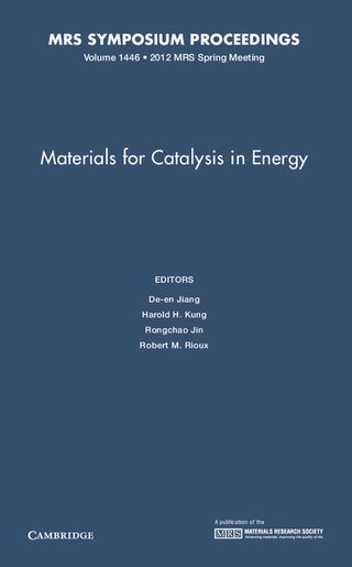 Materials for Catalysis in Energy: Volume 1446 by De-en Jiang