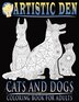 cats and dogs coloring book for adults  floral tangle art therapy volume  2