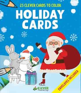 Holiday Cards: 25 Clever Cards To Color + Envelopes Included by Olga Clever Publishing