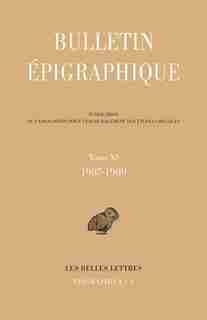 Bulletin épigraphique, t. XI, 1987-1989 by COLLECTIF