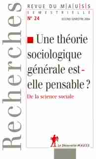 THEORIE SOCIOLOGIQUE GENERAL...#24 by COLLECTIF