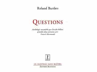 Questions by Roland Barthes