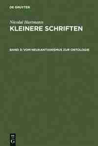 Vom Neukantianismus zur Ontologie by Nicolai Hartmann