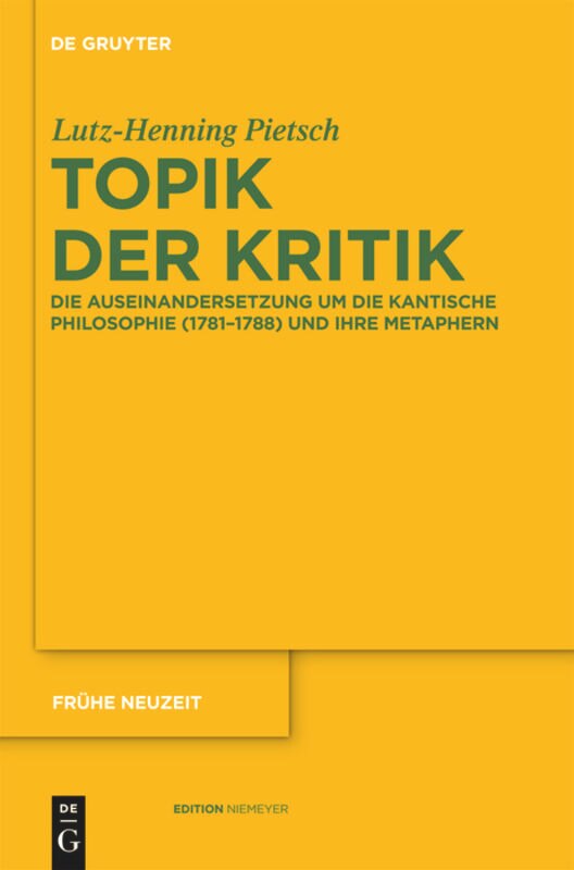 Topik der Kritik by Lutz-Henning Pietsch Hardcover | Indigo Chapters