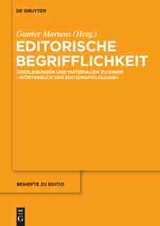 Editorische Begrifflichkeit by Gunter Martens