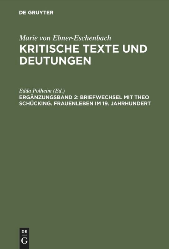 Briefwechsel mit Theo Schücking. Frauenleben im 19. Jahrhundert Hardcover | Indigo Chapters