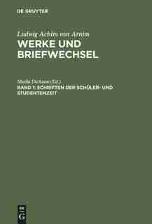 Schriften der Schüler- und Studentenzeit by Sheila Dickson