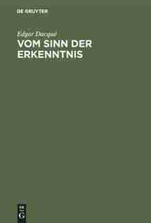 Vom Sinn der Erkenntnis by Edgar Dacqué