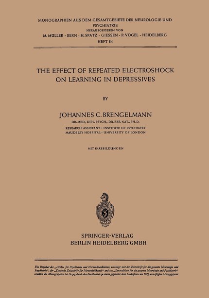The Effect of Repeated Electroshock on Learning in Depressives by J.C. Brengelmann