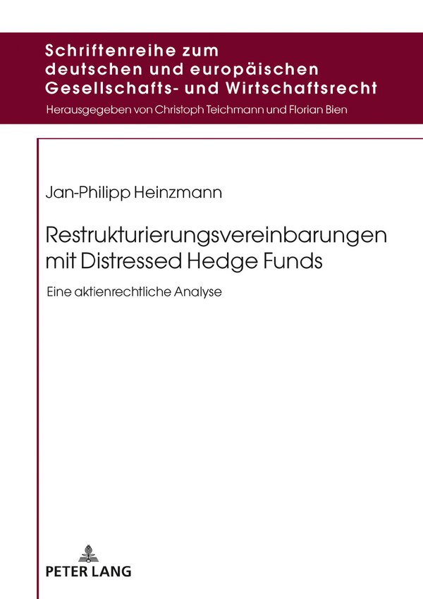 Restrukturierungsvereinbarungen Mit Distressed Hedge Funds by Jan-philipp Heinzmann Hardcover | Indigo Chapters