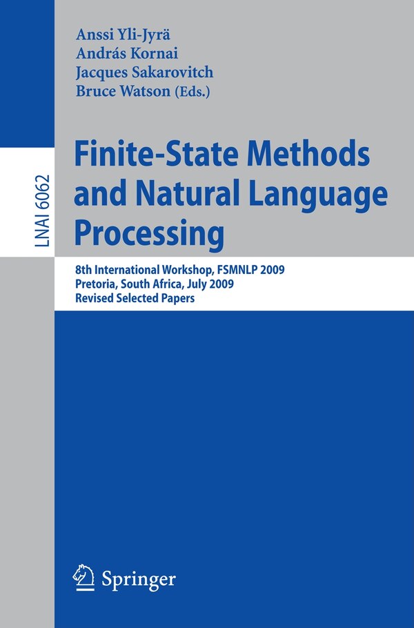 Finite-State Methods and Natural Language Processing by Anssi Yli-jyr Paperback | Indigo Chapters