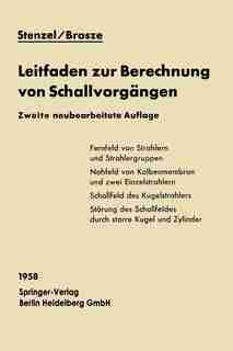 Leitfaden zur Berechnung von Schallvorgängen by Heinrich Stenzel