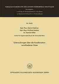 Untersuchungen über die Kondensation verschiedener Gase by Dietrich Bachner