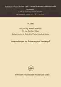 Untersuchungen zur Erstarrung von Temperguß by Wilhelm Patterson