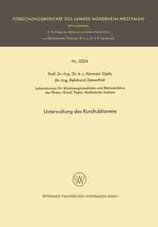 Untersuchung Des Kurzhubhonens by Herwart Opitz