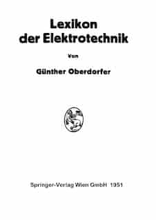 Lexikon Der Elektrotechnik by Günther Oberdorfer