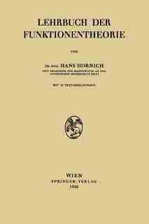 Lehrbuch der Funktionentheorie by Hans Hornich