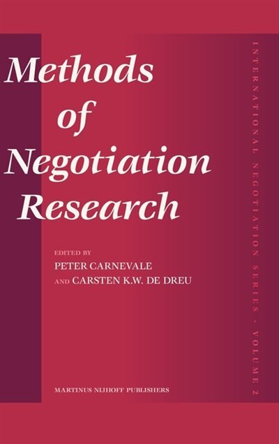 Methods Of Negotiation Research Hardcover | Indigo Chapters