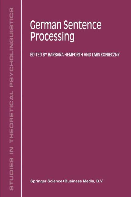 German Sentence Processing by B. Hemforth Paperback | Indigo Chapters