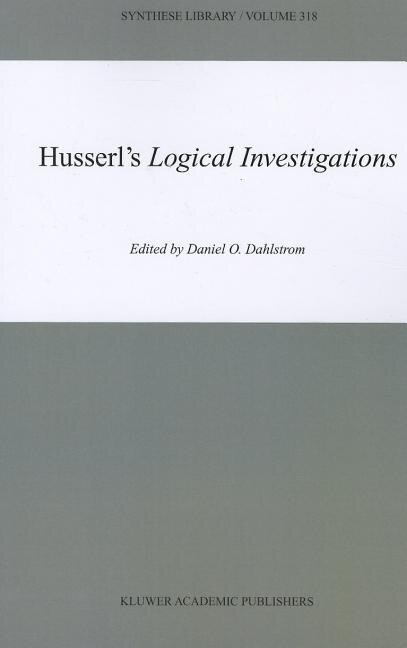 Husserl's Logical Investigations by Daniel O. Dahlstrom Paperback | Indigo Chapters