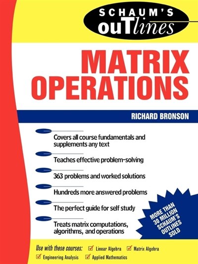Schaum's Outline of Matrix Operations by Richard Bronson, Paperback | Indigo Chapters