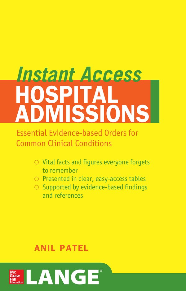 LANGE Instant Access Hospital Admissions by Anil M Patel, Paperback | Indigo Chapters
