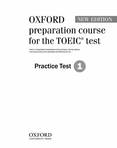 Oxford Preparation Course for the TOEIC Test: Practice Test 1, Paperback | Indigo Chapters