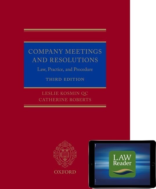 Company Meetings and Resolutions (Digital Pack) by Leslie Kosmin, Paperback | Indigo Chapters