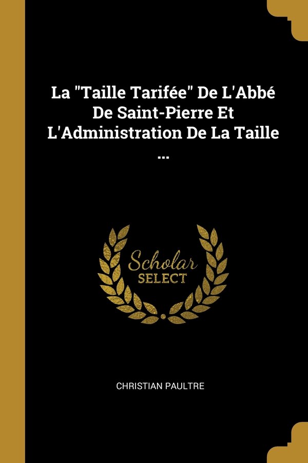 Taille Tarifée by Christian Paultre, Paperback | Indigo Chapters